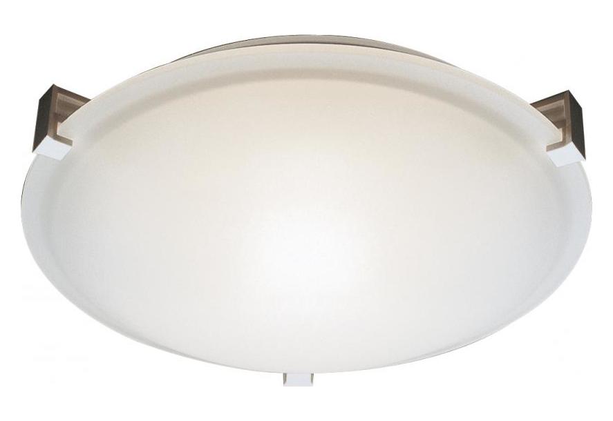 Four Light Brushed Nickel White Frosted Glass Bowl Flush Mount by Trans Globe