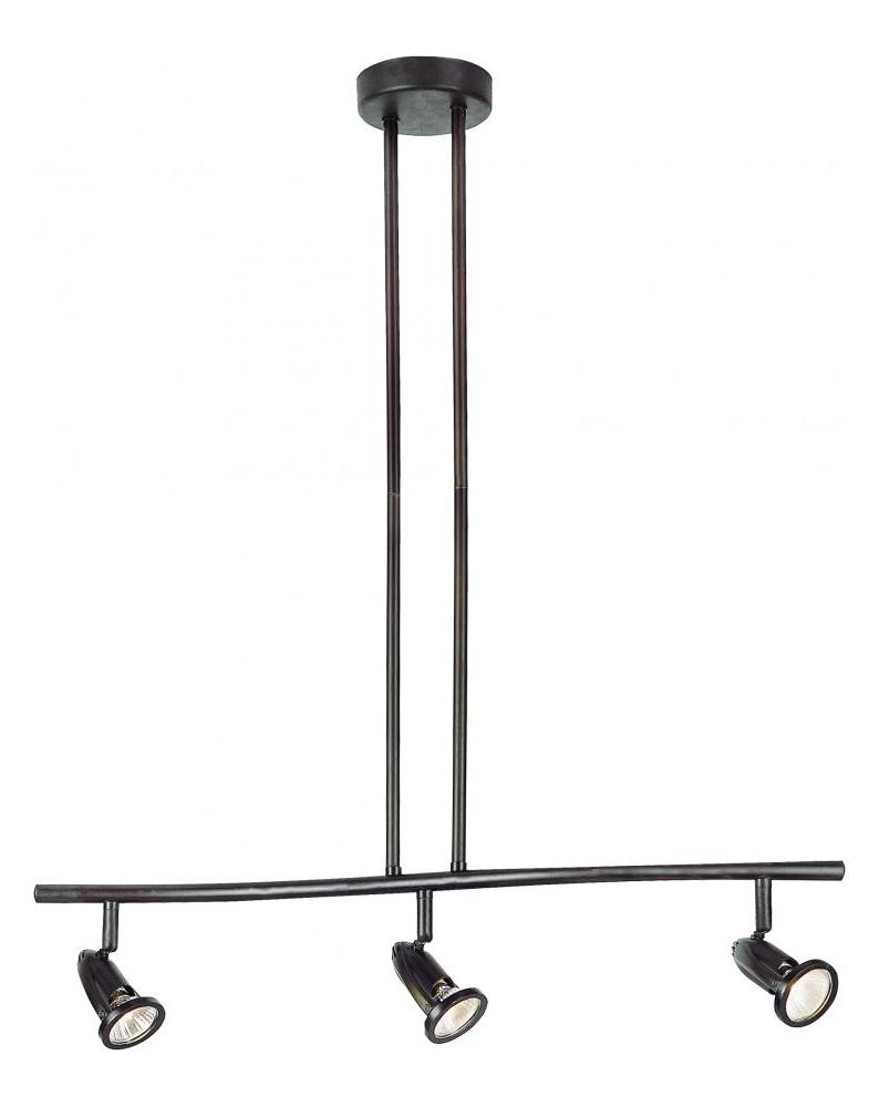 Three Light Rubbed Oil Bronze Island Light by Trans Globe