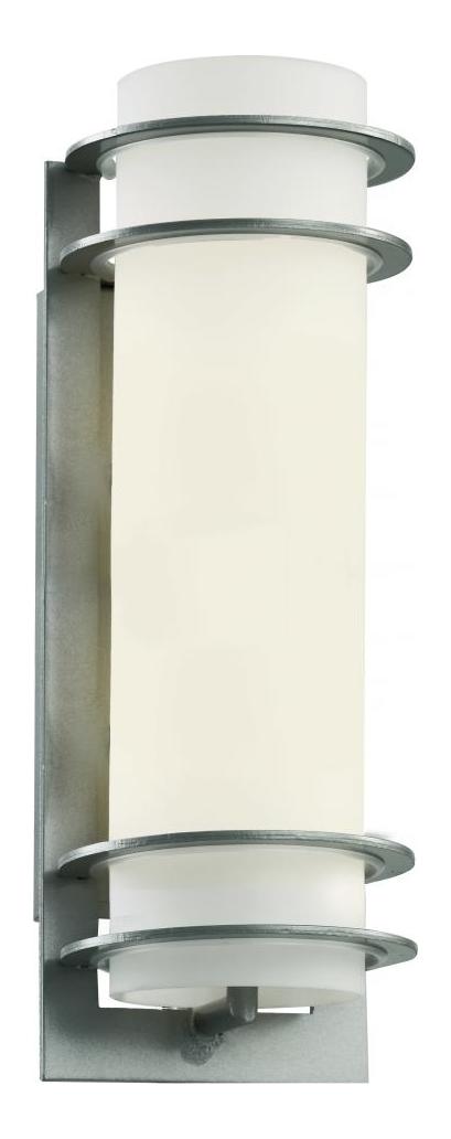 One Light White Frost Glass Silver Wall Light by Trans Globe