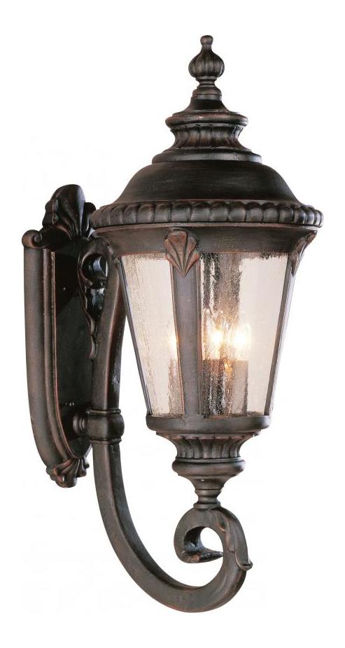 Four Light Rust Clear Seeded Glass Wall Lantern by Trans Globe