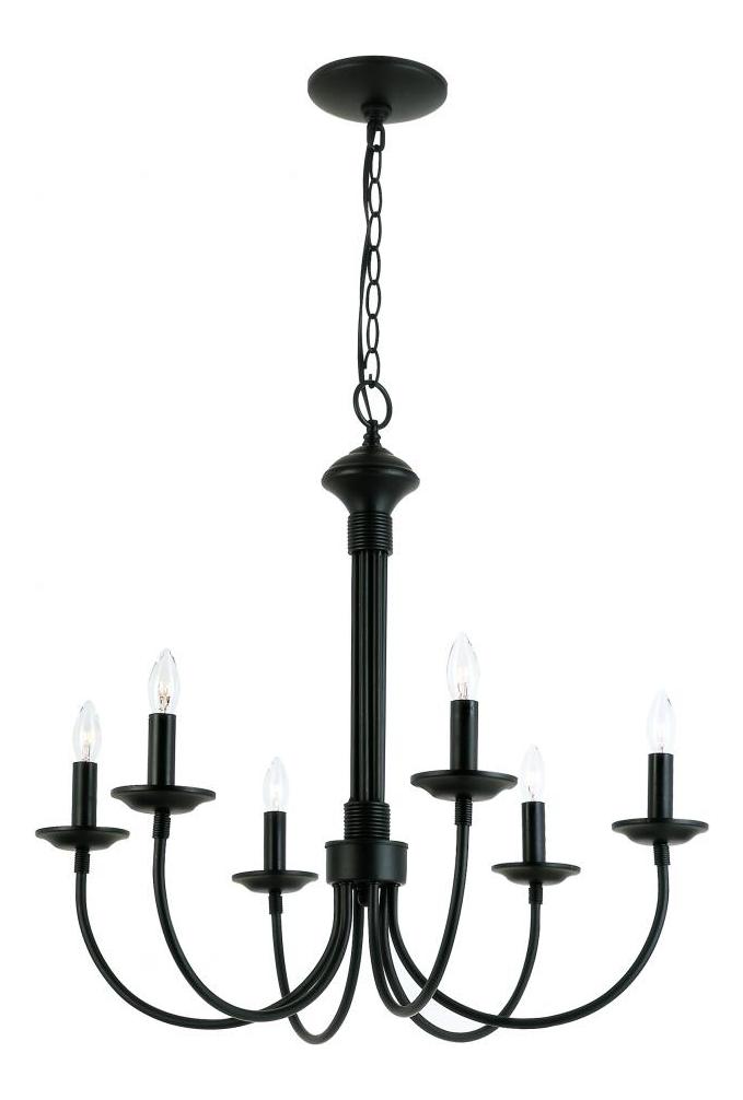 Six Light Black Up Chandelier by Trans Globe