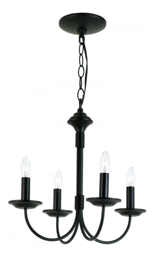 Four Light Black Candle Chandelier by Trans Globe