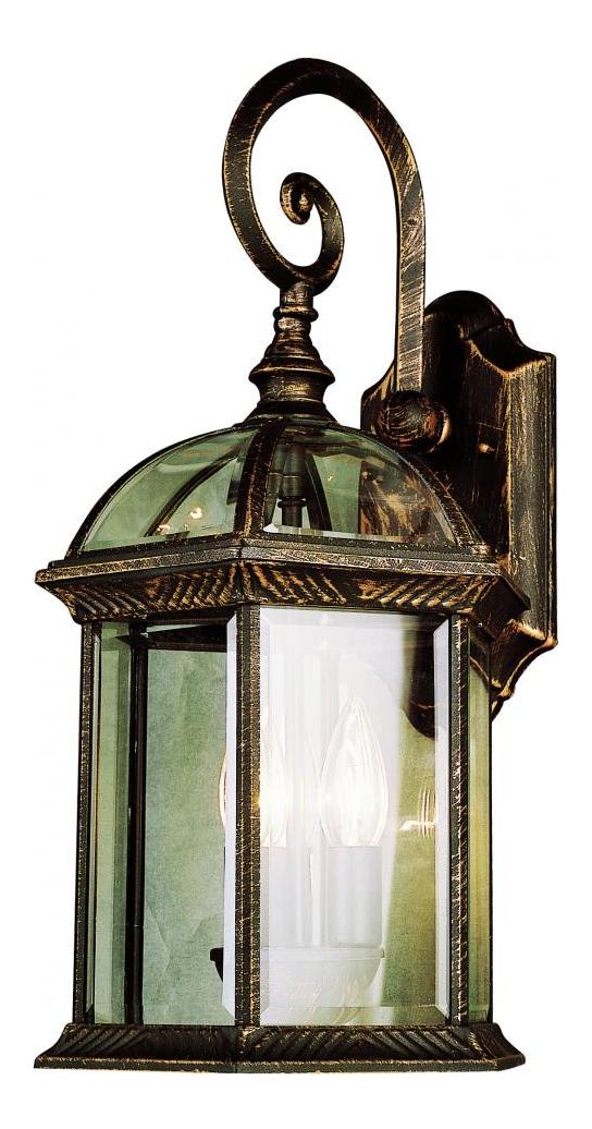 Three Light Black Clear Pentagon Glass Roof Glass Wall Lantern by Trans Globe