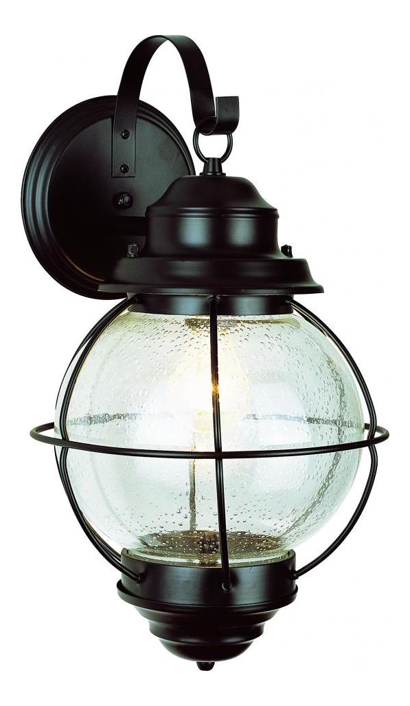 One Light Black Clear Seeded Glass Marine Light by Trans Globe
