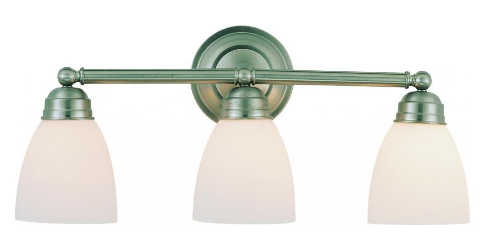 Three Light Frosted Glass Rubbed Oil Bronze Vanity by Trans Globe