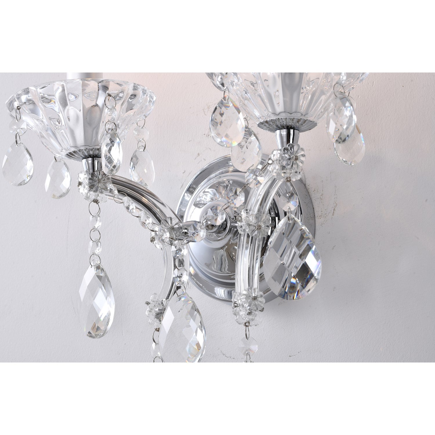 2 Light Wall Sconce Clear Crystal