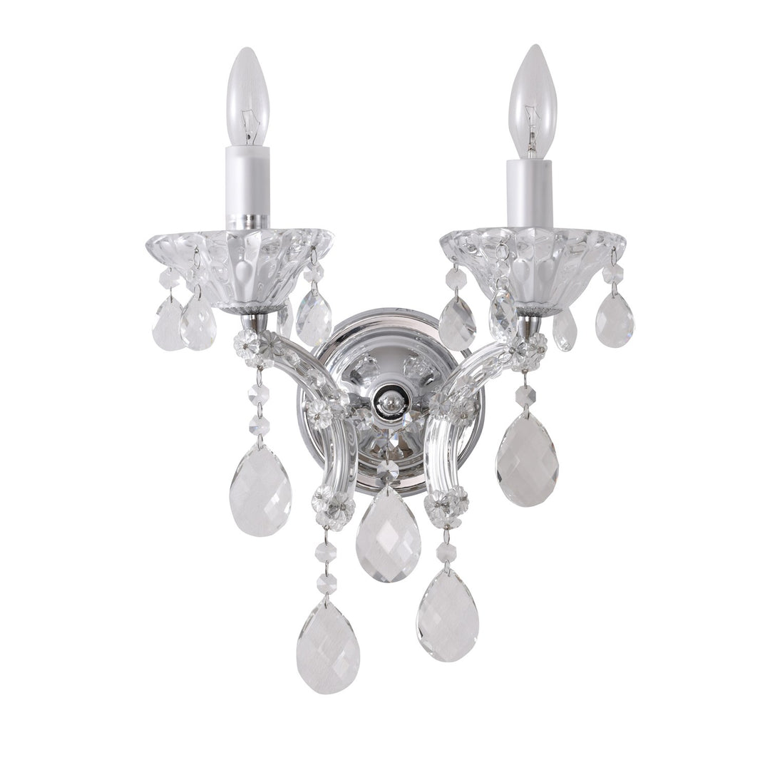 2 Light Wall Sconce Clear Crystal