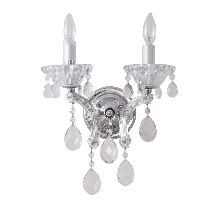 2 Light Wall Sconce Clear Crystal