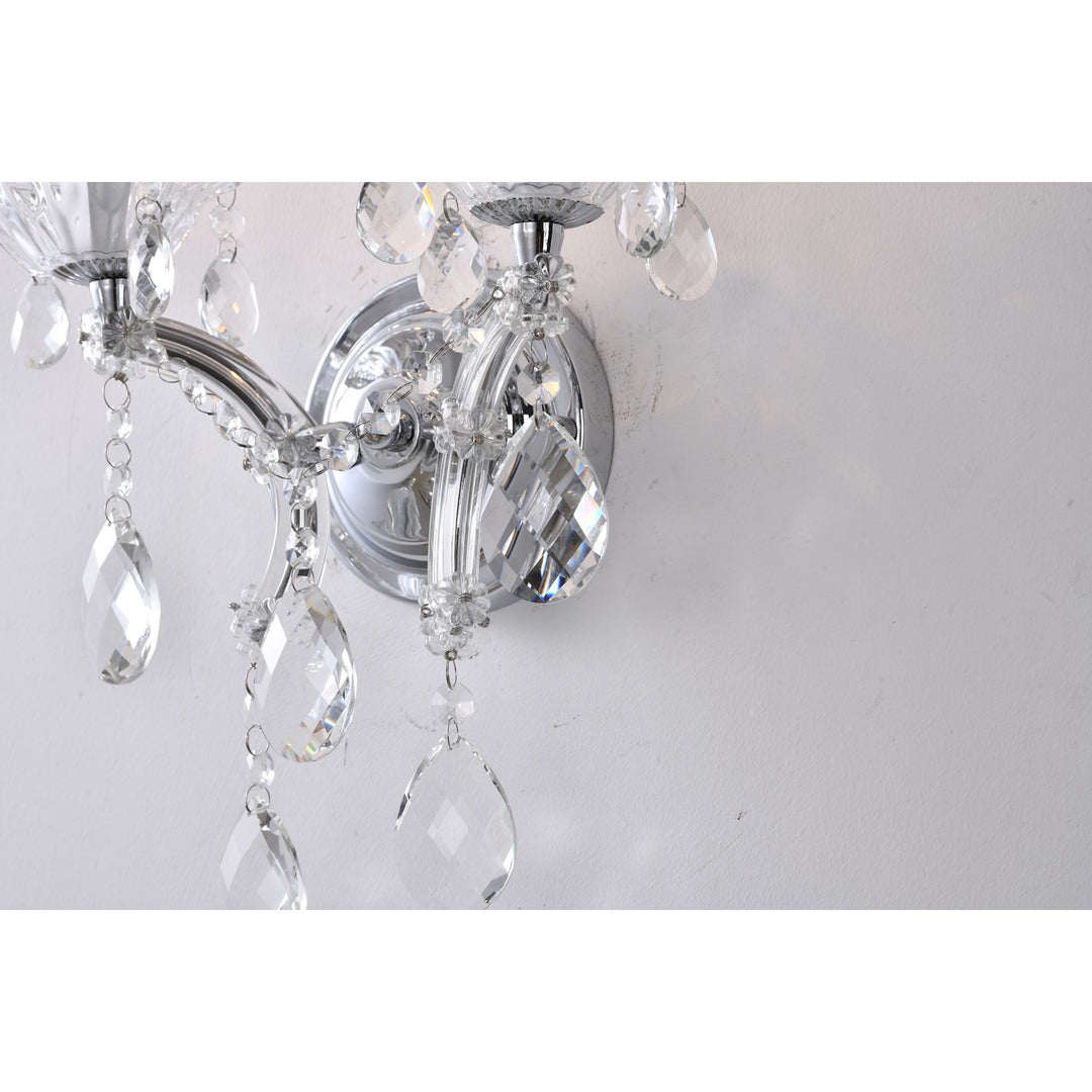 2 Light Wall Sconce Clear Crystal