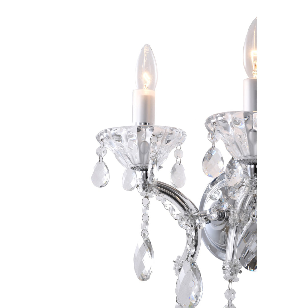 2 Light Wall Sconce Clear Crystal