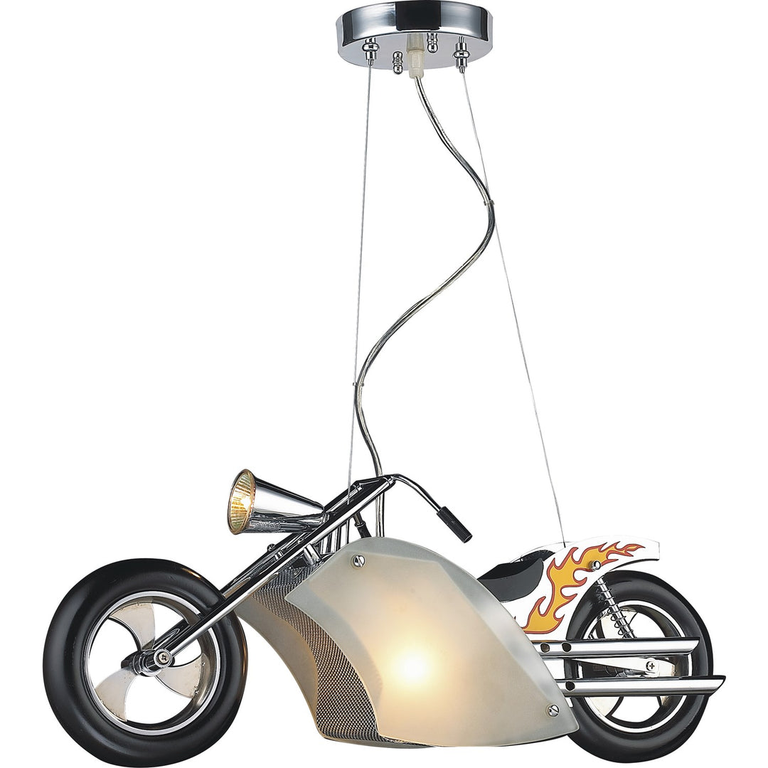 2 Light Yellow/White Motorcycle Ceiling Fixture by Bethel