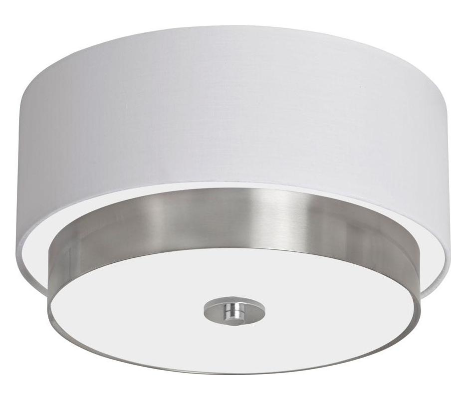 14In.Flush Mount W/Wh Linen Shade by Dainolite