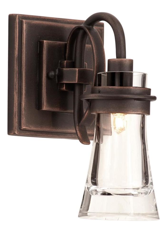 Antique Copper  1 Light Reversible Bathroom Sconce by Kalco