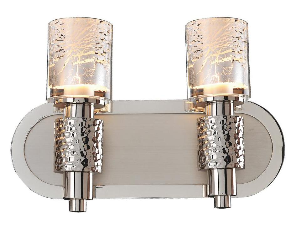 Polished Satin Nickel  2 Light Double Sconce by Kalco