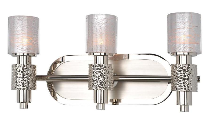 Polished Satin Nickel  3 Light Bathroom Vanity Light by Kalco