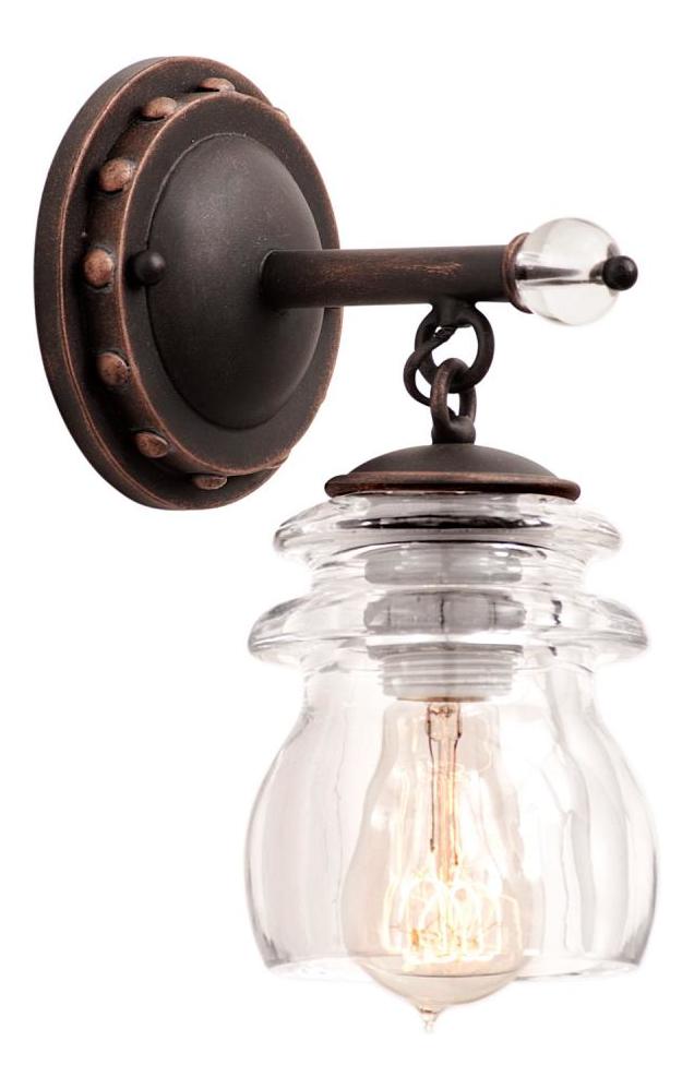 Antique Copper  1 Light Bathroom Sconce by Kalco
