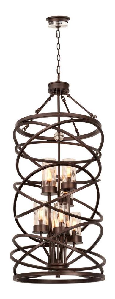 Etruscan Bronze  8 Light 2 Tier Chandelier by Kalco