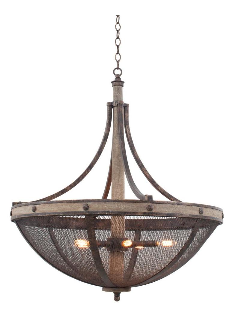 Florence Gold  6 Light Bowl Pendant by Kalco