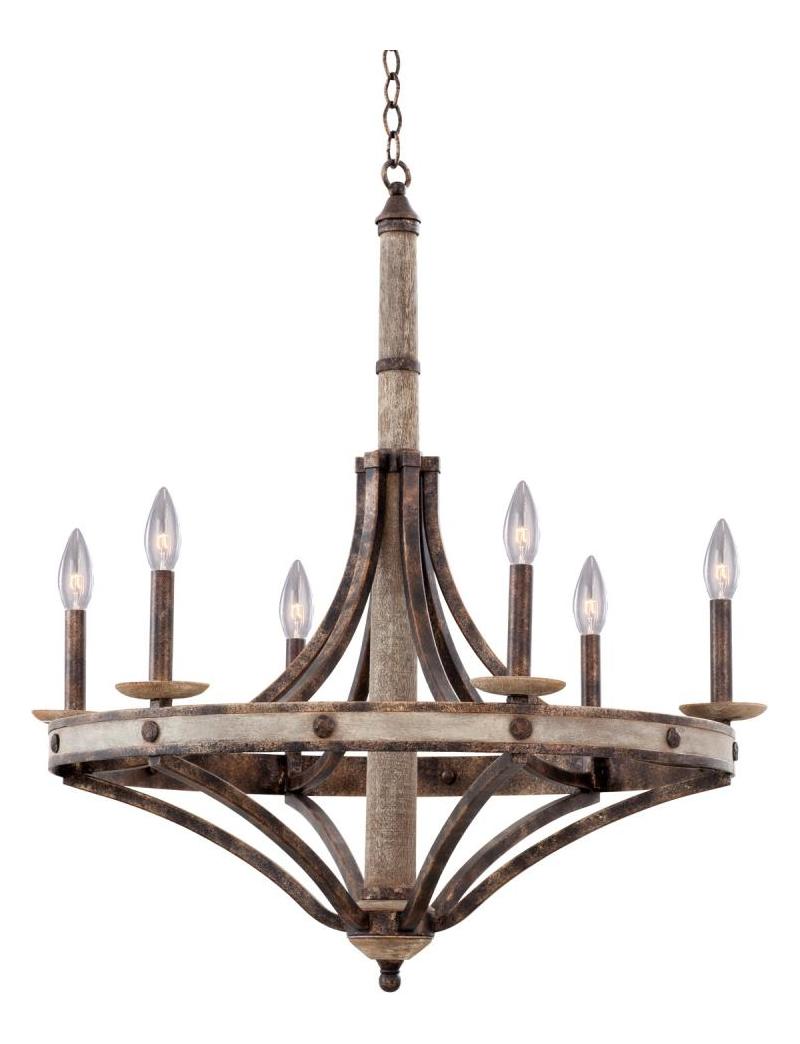 Florence Gold  6 Light 1 Tier Chandelier by Kalco