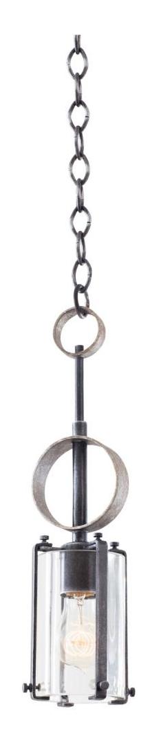Vintage Iron  1 Light Bowl Pendant by Kalco