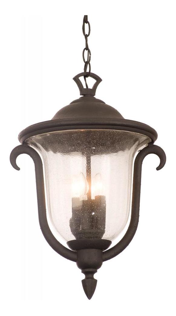 Three Light Burnished Bronze Hanging Lantern by Kalco
