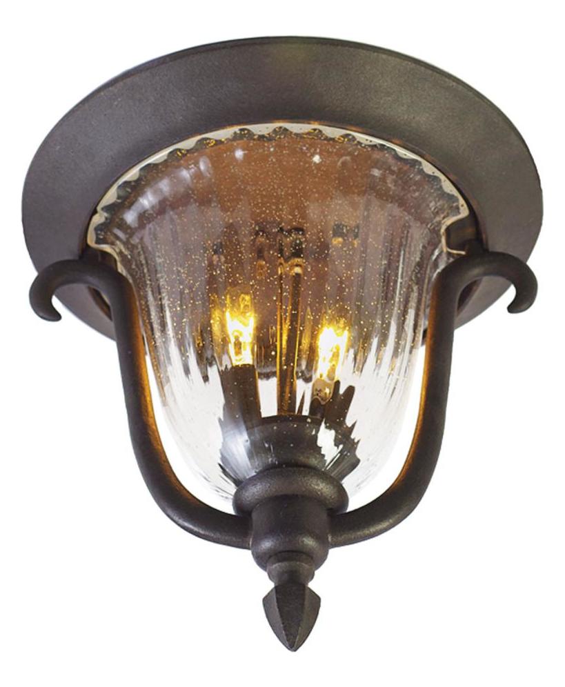 Textured Matte Black  2 Light Flush Mount Ceiling Fixture by Kalco
