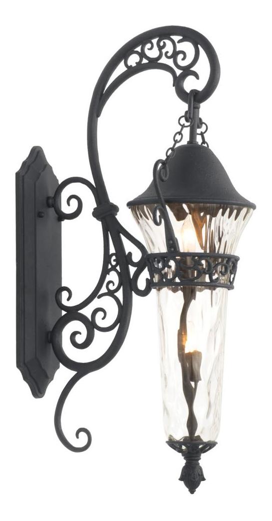 Textured Matte Black  2 Light Wall Sconce by Kalco