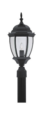 Black 1 Light 9.5in. Cast Aluminum Post Lantern by Designers Fountain
