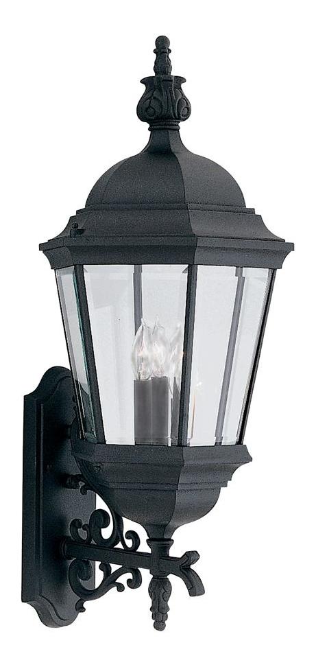 Black 3 Light 13in. Cast Aluminum Wall Lantern from the Abbington Collection by Designers Fountain