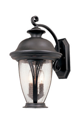 Bronze w/seedy glass 2 Light 9in. Wall Lantern by Designers Fountain