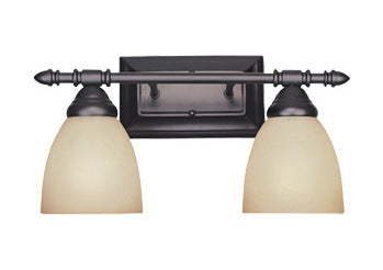 Oil Rubbed Bronze Two Light Down Lighting 15.75in Wide Bathroom Fixture by Designers Fountain