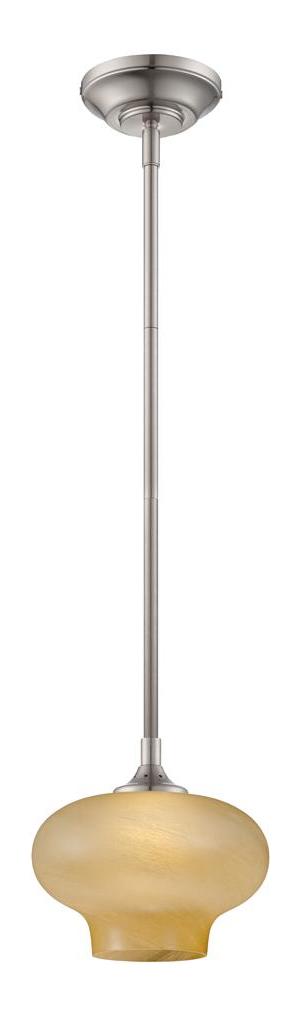 Satin Platinum French Swirl 1 Light Led Mini Pendant by Designers Fountain