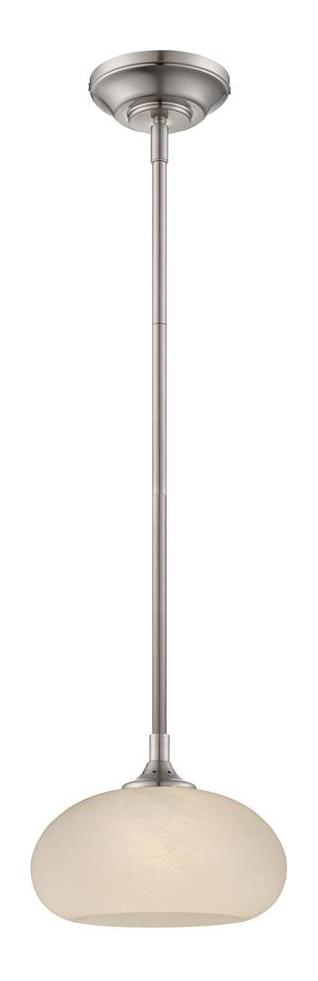 Satin Platinum French Swirl 1 Light Led Mini Pendant With Bulb Included by Designers Fountain