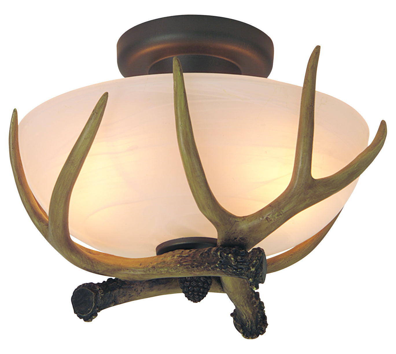 Antler 2 Light Semi Flush in European Bronze by Craftmade