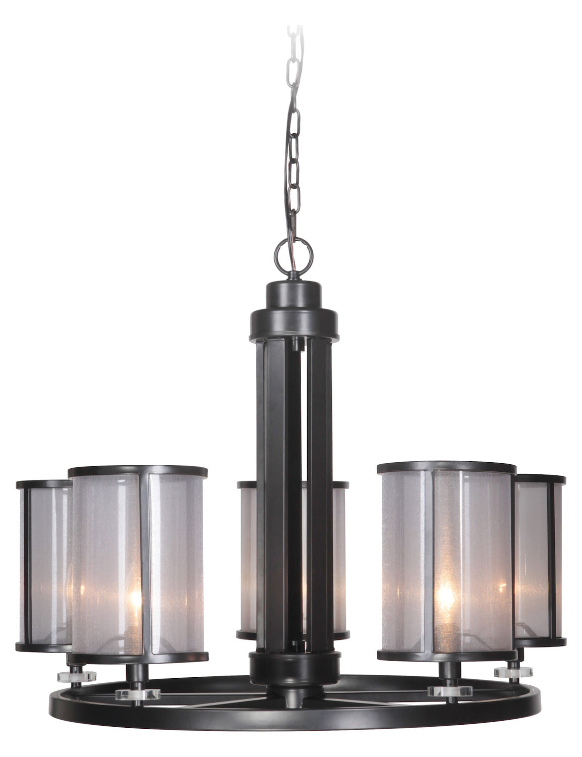 5 Light Chandelier in Matte Black by Craftmade