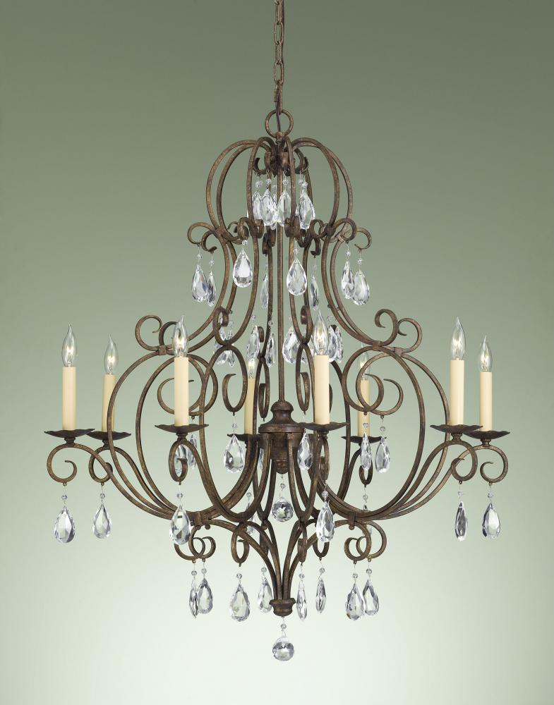 Eight Light Mocha Bronze Up Chandelier by Generation Lighting