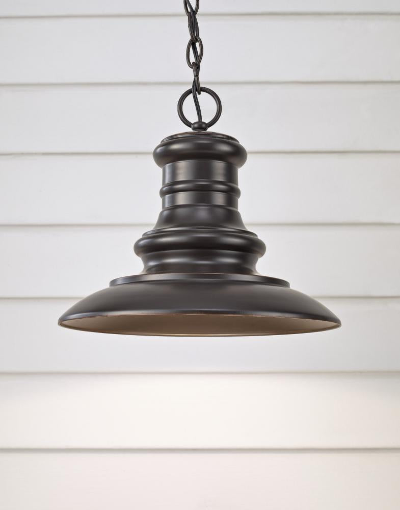 One Light Restoration Bronze Outdoor Pendant by Generation Lighting
