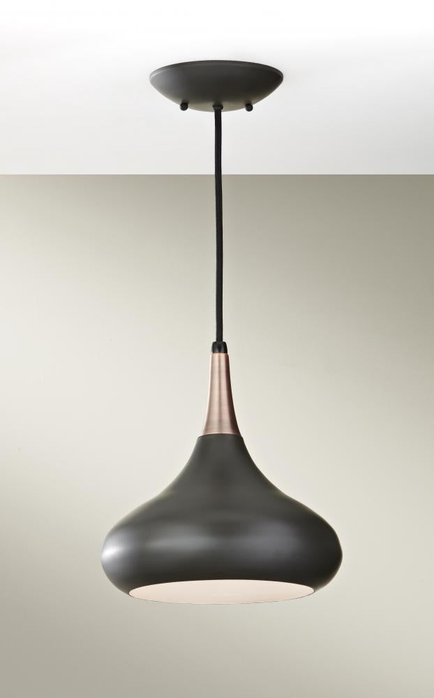 One Light Dark Bronze Down Pendant by Generation Lighting