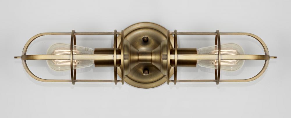 Two Light Dark Antique Brass Dark Antique Brass Die Cast Zinc Shade Va by Generation Lighting