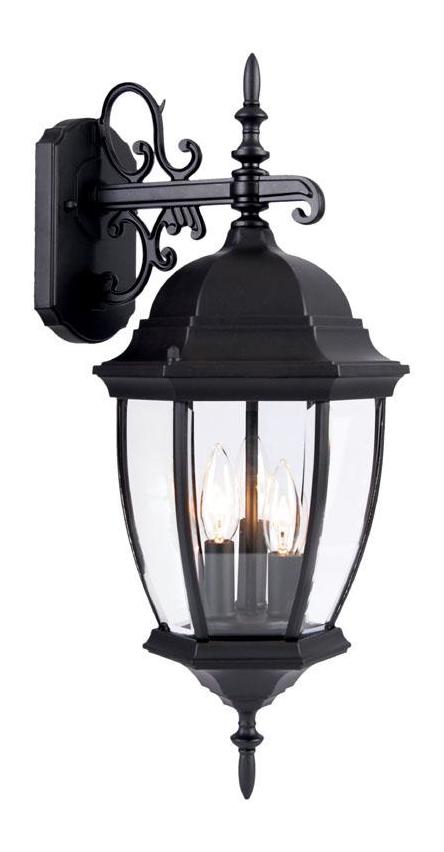 Three Light Matte Black Wall Lantern by Acclaim Lighting