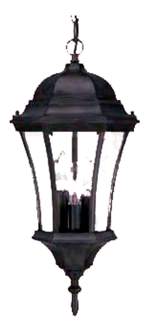 Three Light Matte Black Hanging Lantern by Acclaim Lighting