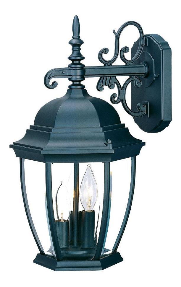 Three Light Matte Black Wall Lantern by Acclaim Lighting