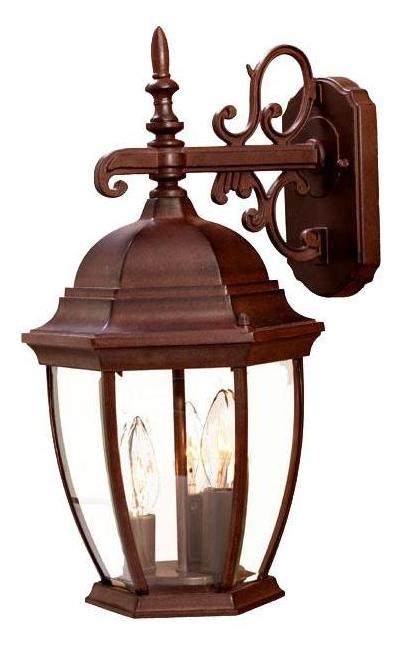 Three Light Burled Walnut Wall Lantern by Acclaim Lighting