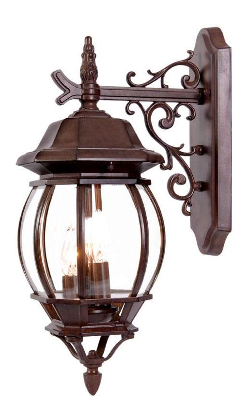 Three Light Burled Walnut Wall Lantern by Acclaim Lighting