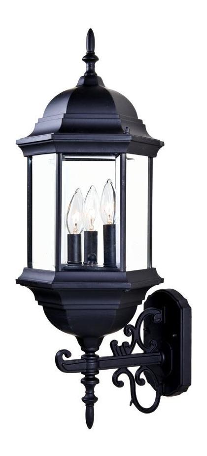 Three Light Matte Black Wall Lantern by Acclaim Lighting