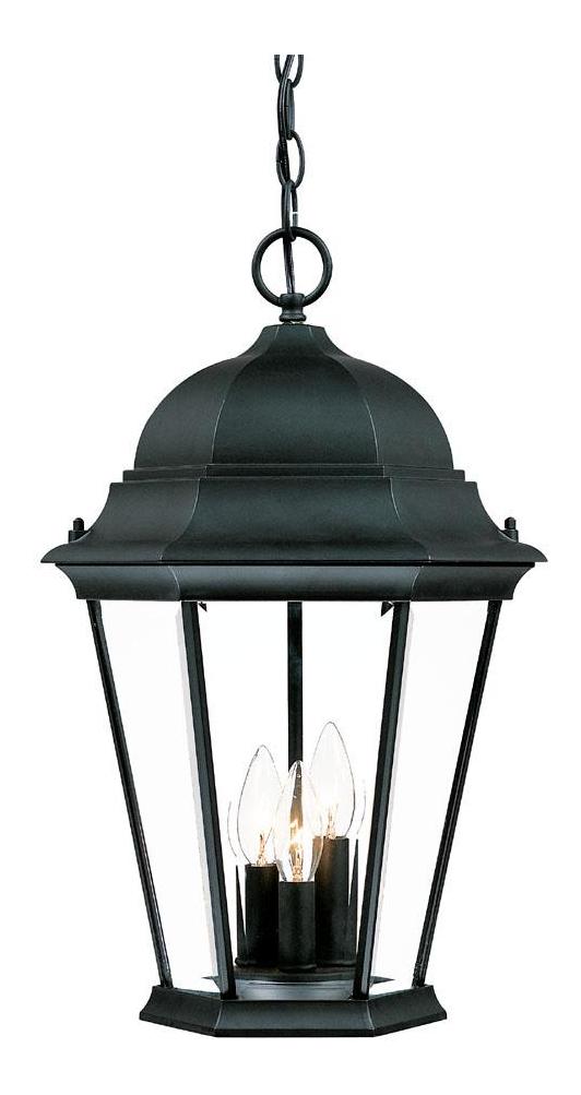 Three Light Matte Black Hanging Lantern by Acclaim Lighting