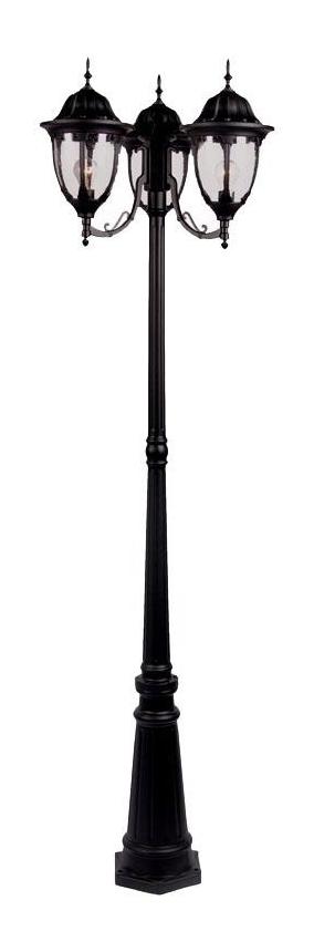 Three Light Matte Black Post Light by Acclaim Lighting