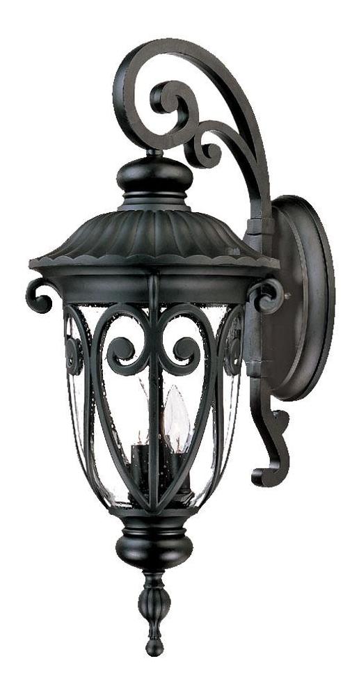 Three Light Matte Black Wall Lantern by Acclaim Lighting