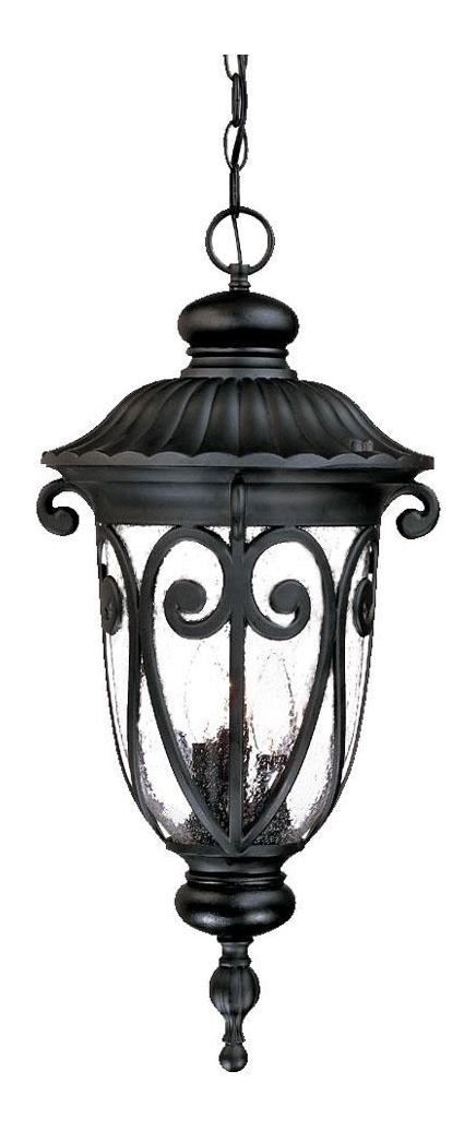 Three Light Matte Black Hanging Lantern by Acclaim Lighting