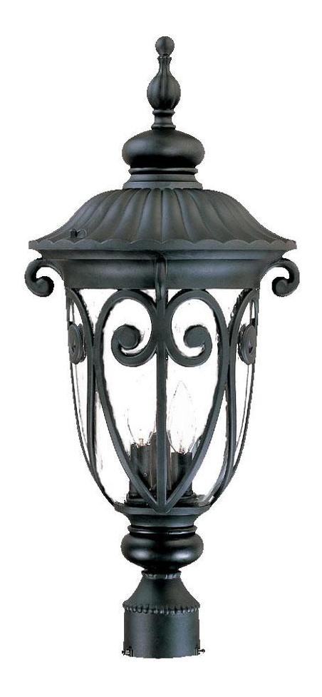Three Light Matte Black Post Light by Acclaim Lighting